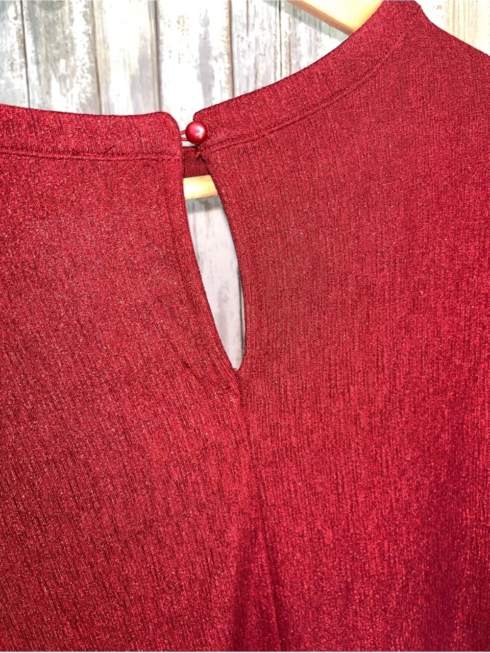 NWT Lane Bryant Metallic Red Cutout Long Sleeve Top Plus Size 18/20 - Picture 5 of 6